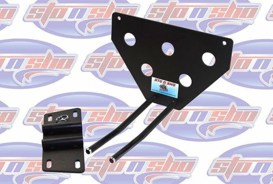 Auto Parts * | Sto N Sho Sto-N-Sho 58 Quick Release Removable Front License Plate Bracket Black Aluminum