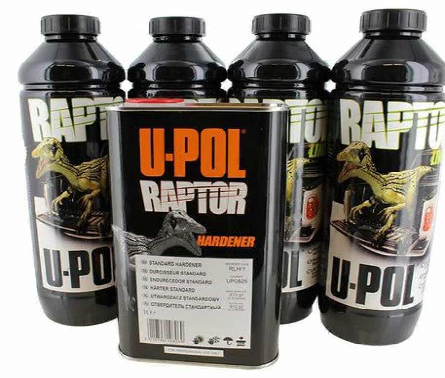 Truck Bed Liner Kits & Products * | U-Pol Raptor Tintable Truck Bed Liner 4 Liter Kit W/Basalt Gray Color Tint Pouch 1.5Oz