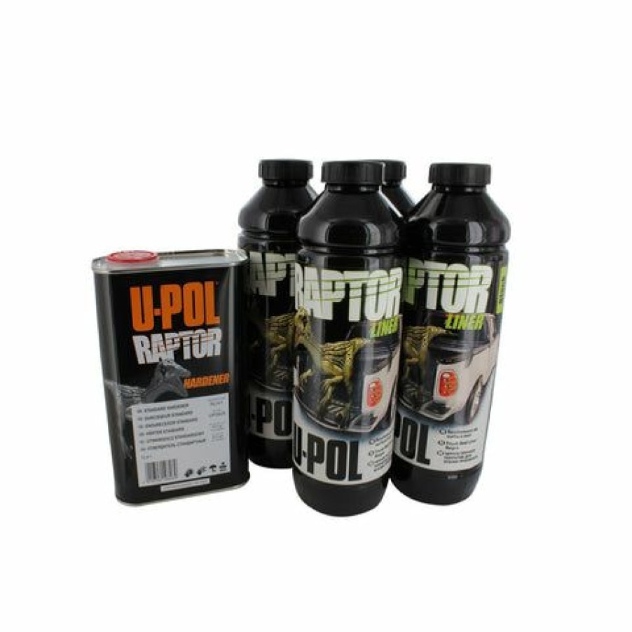 Truck Bed Liner Kits & Products * | U-Pol Products 0820 Raptor Black Truck Bed Liner Kit 4 Liter Upol