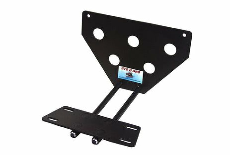 Auto Parts * | Sto N Sho Sto-N-Sho 36 Quick Release Removable Front License Plate Bracket Black Aluminum