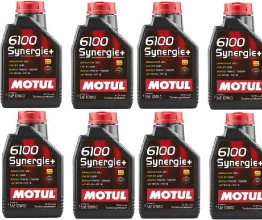 Lubricants * | Motul 108646 Set Of 8 6100 Synergie+ 10W-40 Motor Oil 1-Liter Bottles