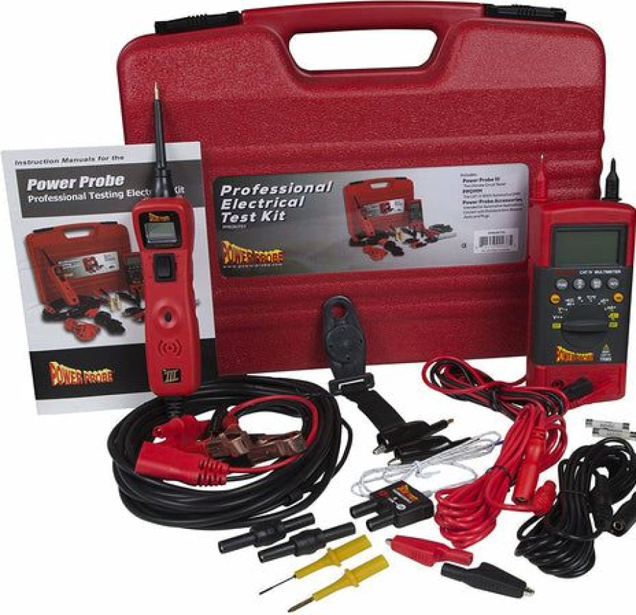 Testers * | Power Probe Professional Electrical Test Kit Red (Pprokit01) Inc Iii W/Ppdmm