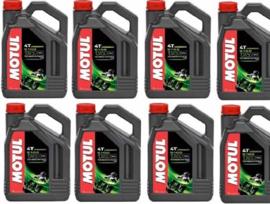 Lubricants * | Motul 104076 Set Of 8 5100 4T 10W-50 Motor Oil 1-Gallon Bottles