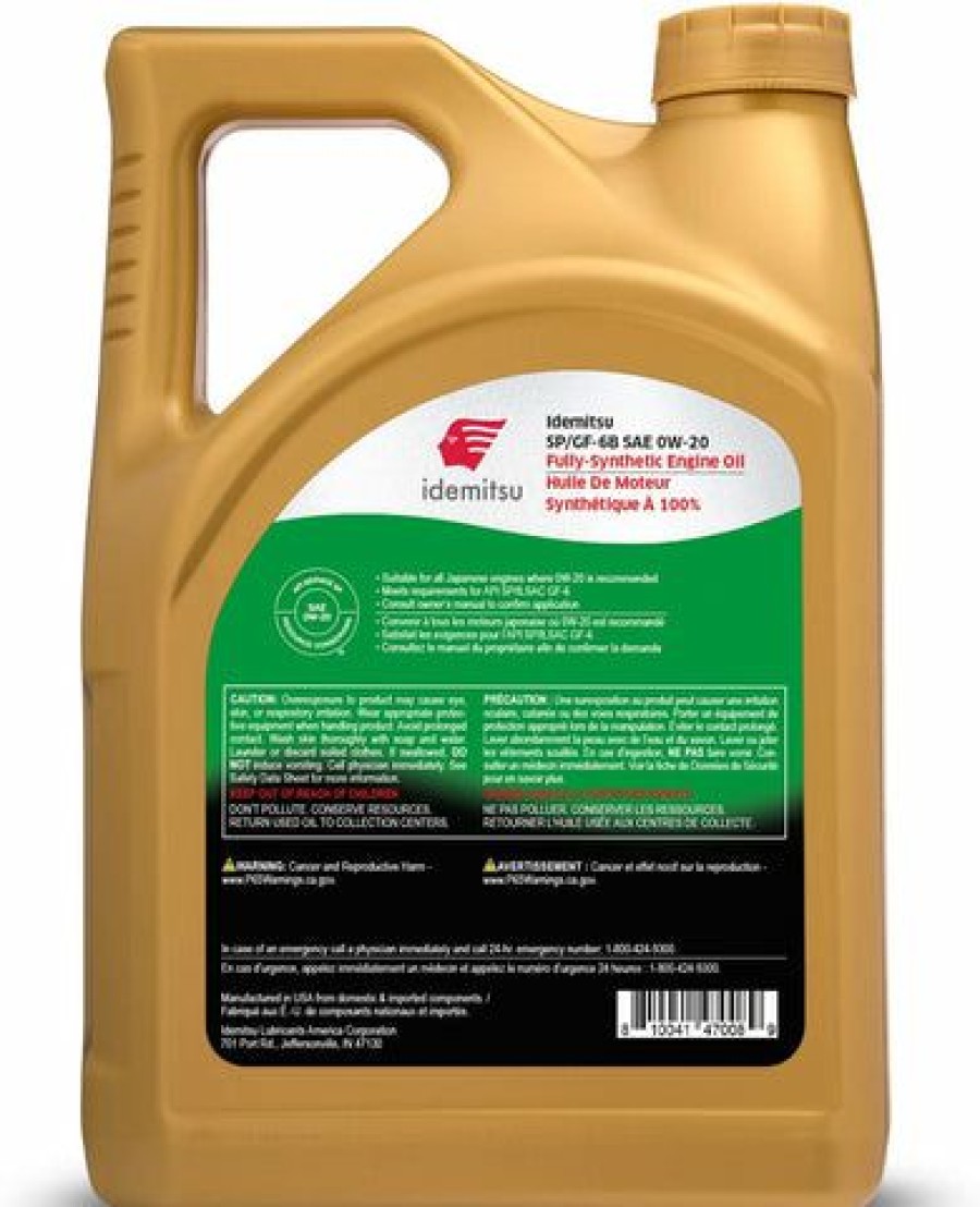 Fuel & Oil Treatment * | Idemitsu Full Synthetic 0W-20 Engine Oil Sp/Gf-6-5 Quart (30013012-95300C020)